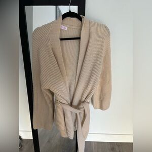 Pink Lily Beige Knit Cardigan